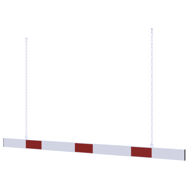Barrier | aluminium profile | white coated / | red reflecting | white / red | reflecting one-sided | cross tube length: 2000 mm